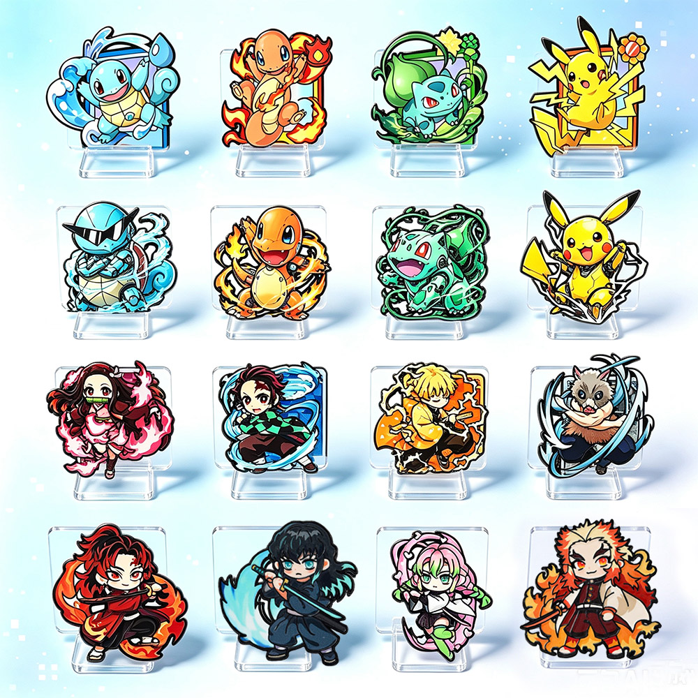 Enamel Pin Set - 8 szt. Anime Pokemon & Demon
