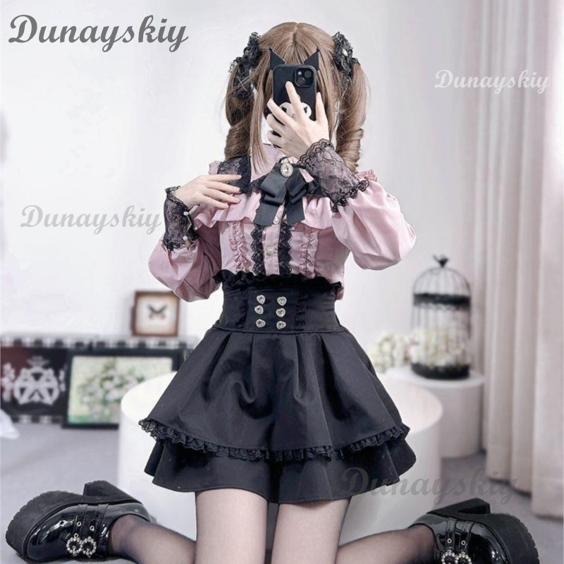 Anime Girl Merchandise - Zestaw Jirai Kei Lolita: bluzka z