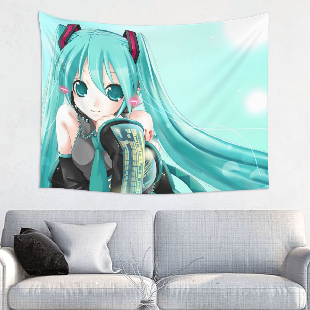 Wall Scroll Tapestry - Hatsune Miku Anime Gobelin Kolorowy Poliestrowy