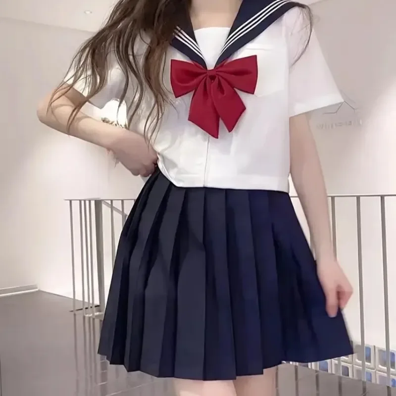 Anime Girl Merchandise - Seksowny japoński strój uczennicy JK, czerwona