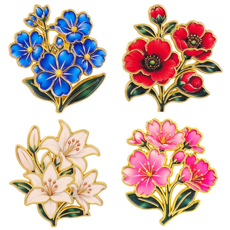 Enamel Pin Set - Urocza, kolorowa, emaliowana przypinka w stylu