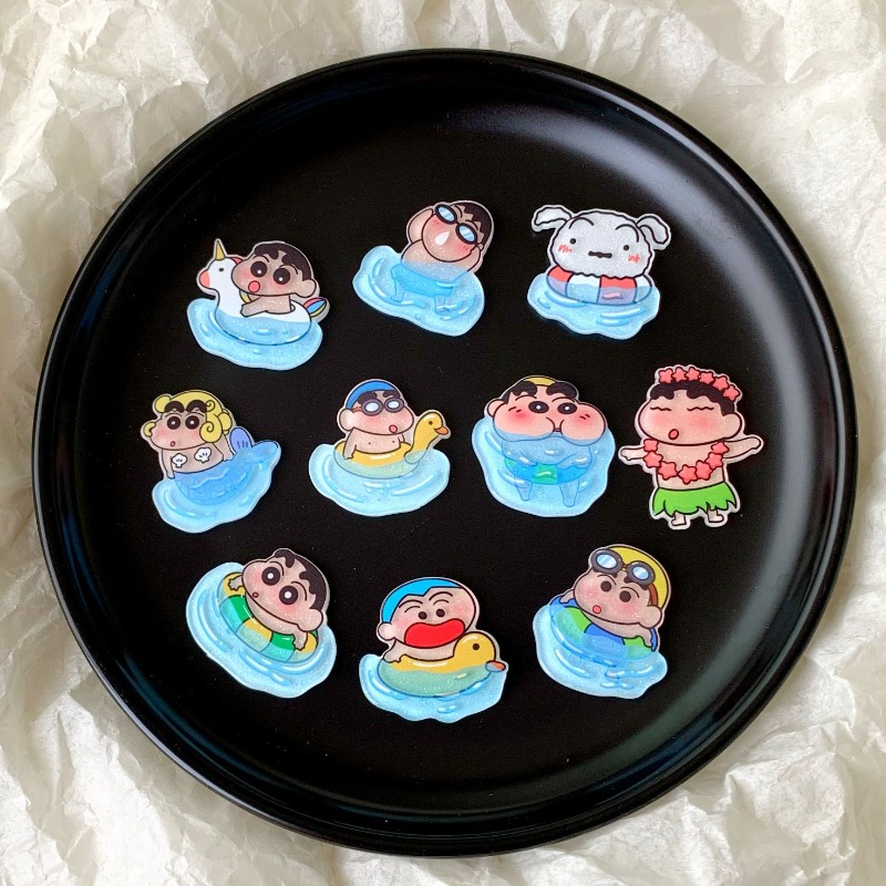 Anime Merchandise Mugs - Naszywka akrylowa Crayon Shin-chan Shiro, urocza,