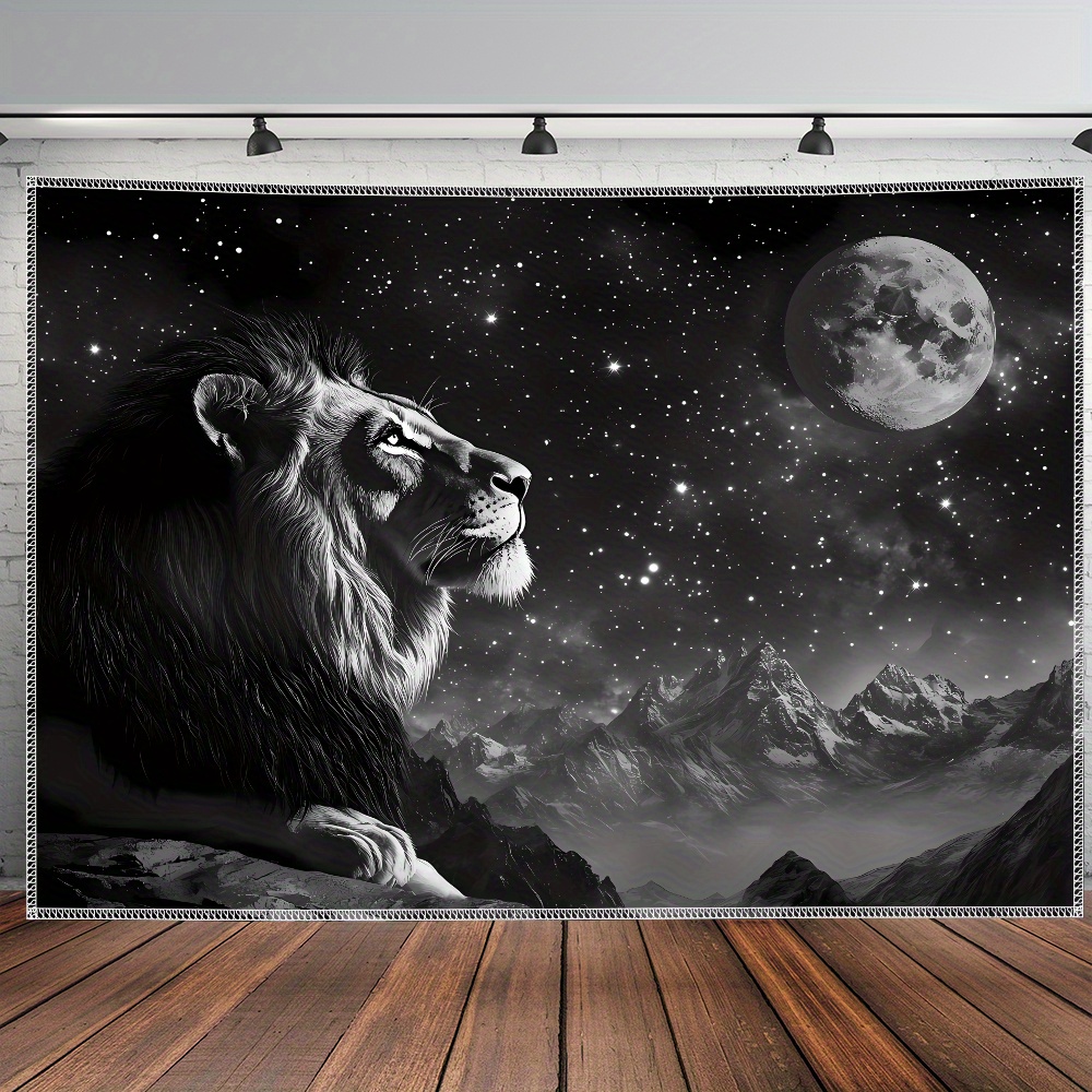 Majestatyczny Lew Gwieździsta  – Wall Scroll Tapestry recenzja i cena