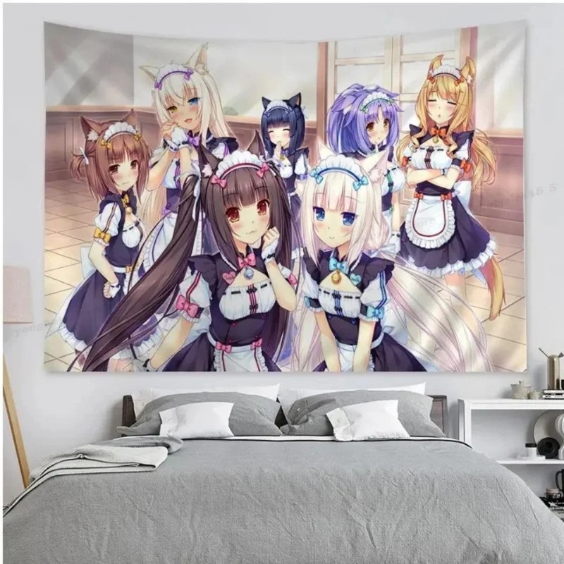 VIKAMA Gobelin Anime z Kotką w – Wall Scroll Tapestry recenzja i cena