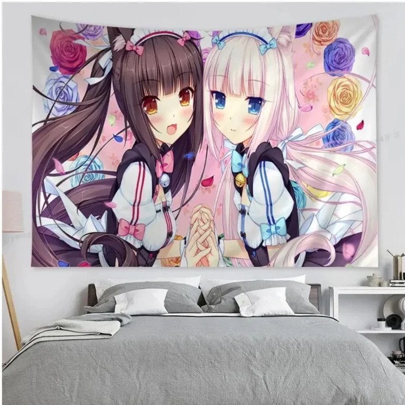 VIKAMA Gobelin Anime z Kotką w – Wall Scroll Tapestry recenzja i cena
